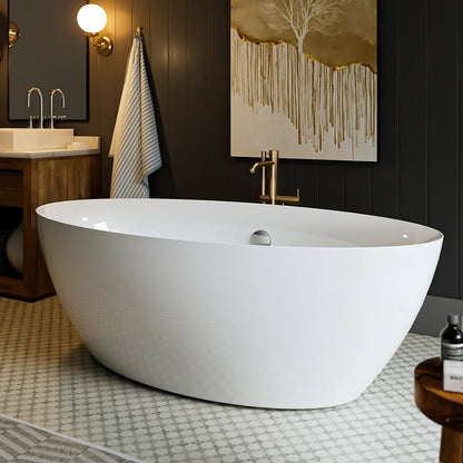 Empava 71" Freestanding Acrylic Deep Soaking Bathtub in White - Extra Large Modern Design