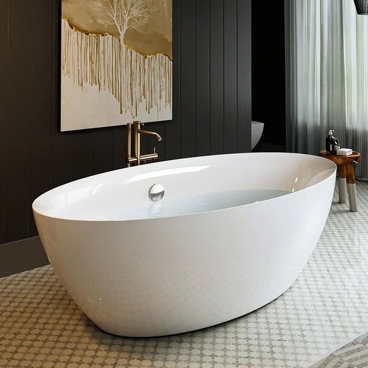 Empava 71" Freestanding Acrylic Deep Soaking Bathtub in White - Extra Large Modern Design
