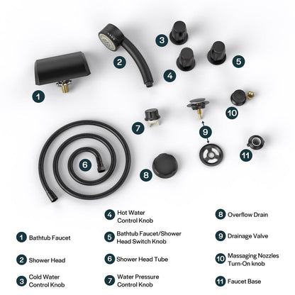Bathtub Faucet Fixtures For Empava EMPV-71JT667B/618L Alternate Color Finishes