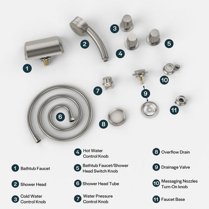 Bathtub Faucet Fixtures For Empava EMPV-71JT667B/618L Alternate Color Finishes