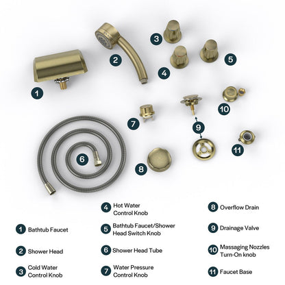 Bathtub Faucet Fixtures For Empava EMPV-71JT667B/618L Alternate Color Finishes