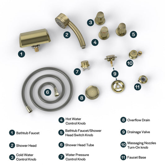 Bathtub Faucet Fixtures For Empava EMPV-71JT667B/618L Alternate Color Finishes