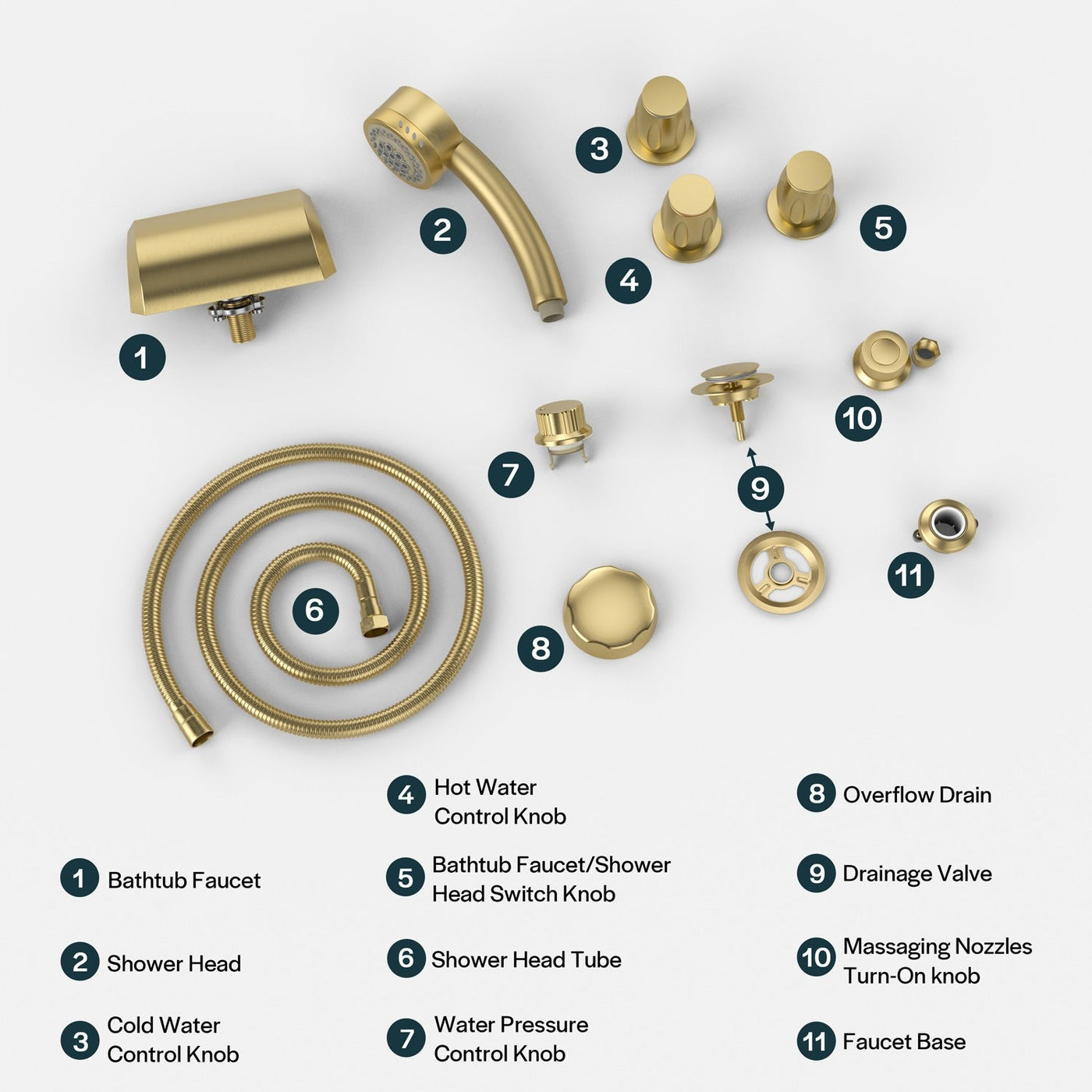 Bathtub Faucet Fixtures For Empava EMPV-71JT667B/618L Alternate Color Finishes