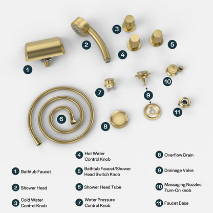 Bathtub Faucet Fixtures For Empava EMPV-71JT667B/618L Alternate Color Finishes