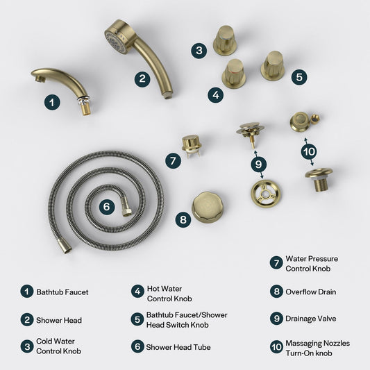 Bathtub Faucet Fixtures For Empava EMPV-72JT367LED Alternate Color Finishes