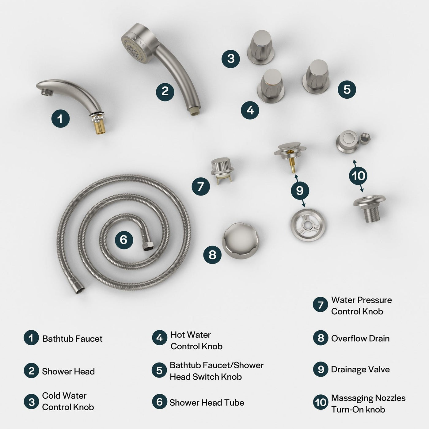 Bathtub Faucet Fixtures For Empava EMPV-72JT367LED Alternate Color Finishes