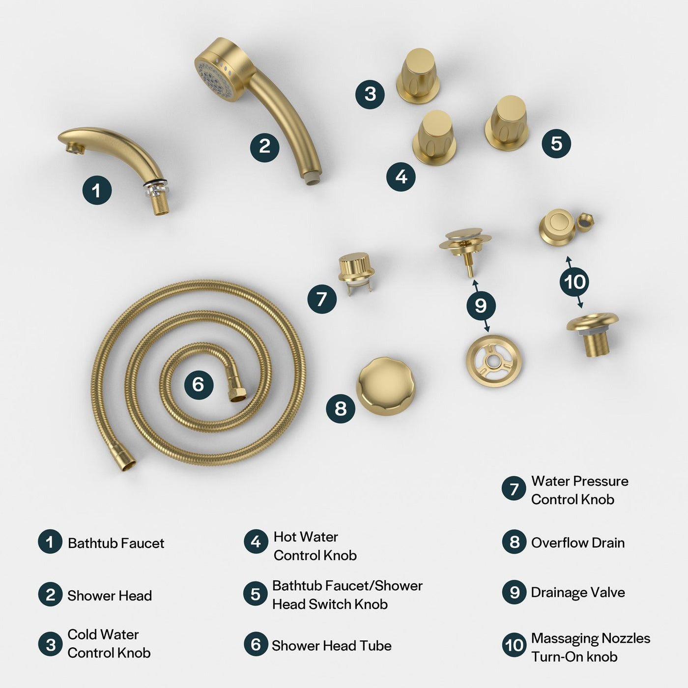 Bathtub Faucet Fixtures For Empava EMPV-72JT367LED Alternate Color Finishes