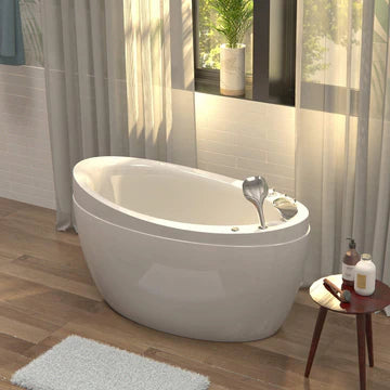Empava 48JT011 - 48" Compact Japanese-Style Freestanding Air Massage Bathtub with Reversible Drain