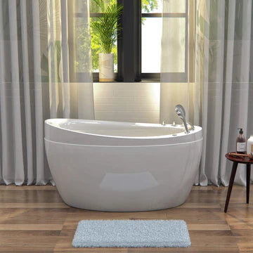 Empava 48JT011 - 48" Compact Japanese-Style Freestanding Air Massage Bathtub with Reversible Drain