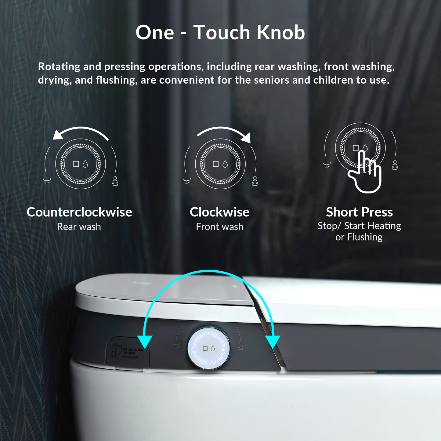 Woodbridge B0931S Smart Bidet Toilet | 1.28 GPF Dual Flush | Voice Control + Auto Open & Close | Foot Sensor Flush | Air Dryer & Cleaning Foam