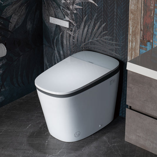 Woodbridge B0931S Smart Bidet Toilet | 1.28 GPF Dual Flush | Voice Control + Auto Open & Close | Foot Sensor Flush | Air Dryer & Cleaning Foam