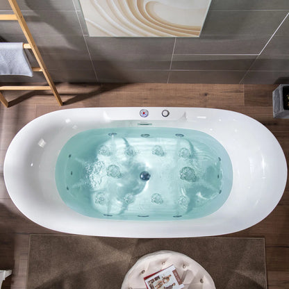 Woodbridge BJ400 72" Freestanding Whirlpool & Air Tub with Integrated Inline Heater