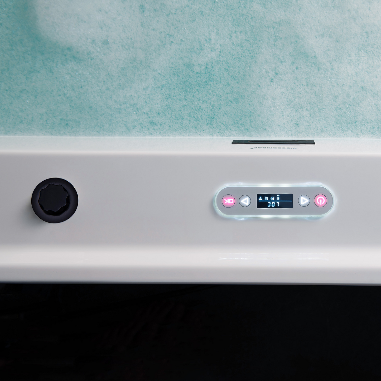 WOODBRIDGE BM500 | 72" x 35-3/8" Whirlpool and Air Bath Heated Soaking Combination Tub with Adjustable Speed Air Blower and Digital Control Panel, Matte Black Finish Trim and Drain Set