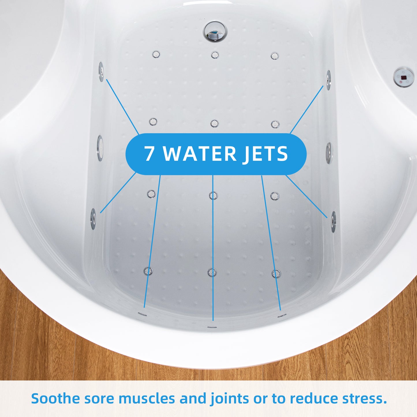 Woodbridge BJ061 59" Circular Heated Freestanding Spa bathtub with Integrated Seats