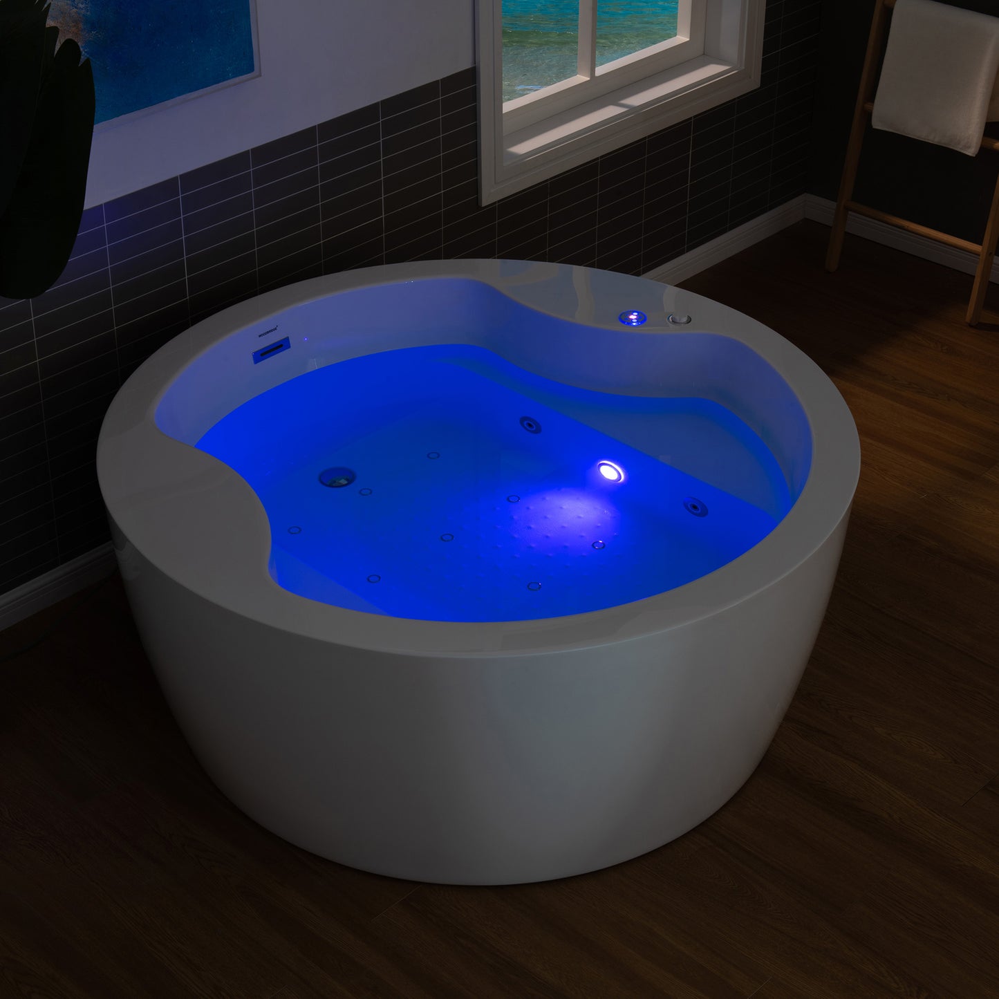 Woodbridge BJ061 59" Circular Heated Freestanding Spa bathtub with Integrated Seats