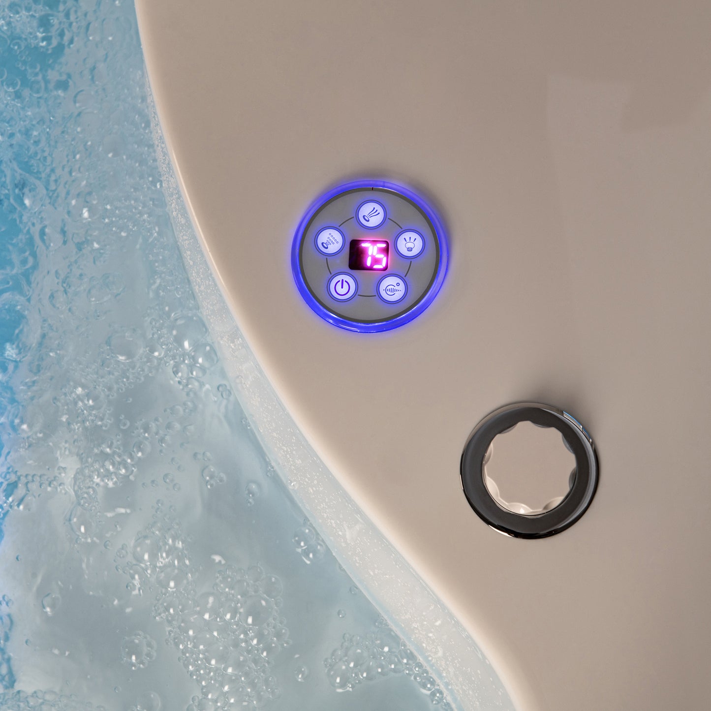Woodbridge BJ061 59" Circular Heated Freestanding Spa bathtub with Integrated Seats