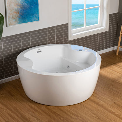 Woodbridge BJ061 59" Circular Heated Freestanding Spa bathtub with Integrated Seats