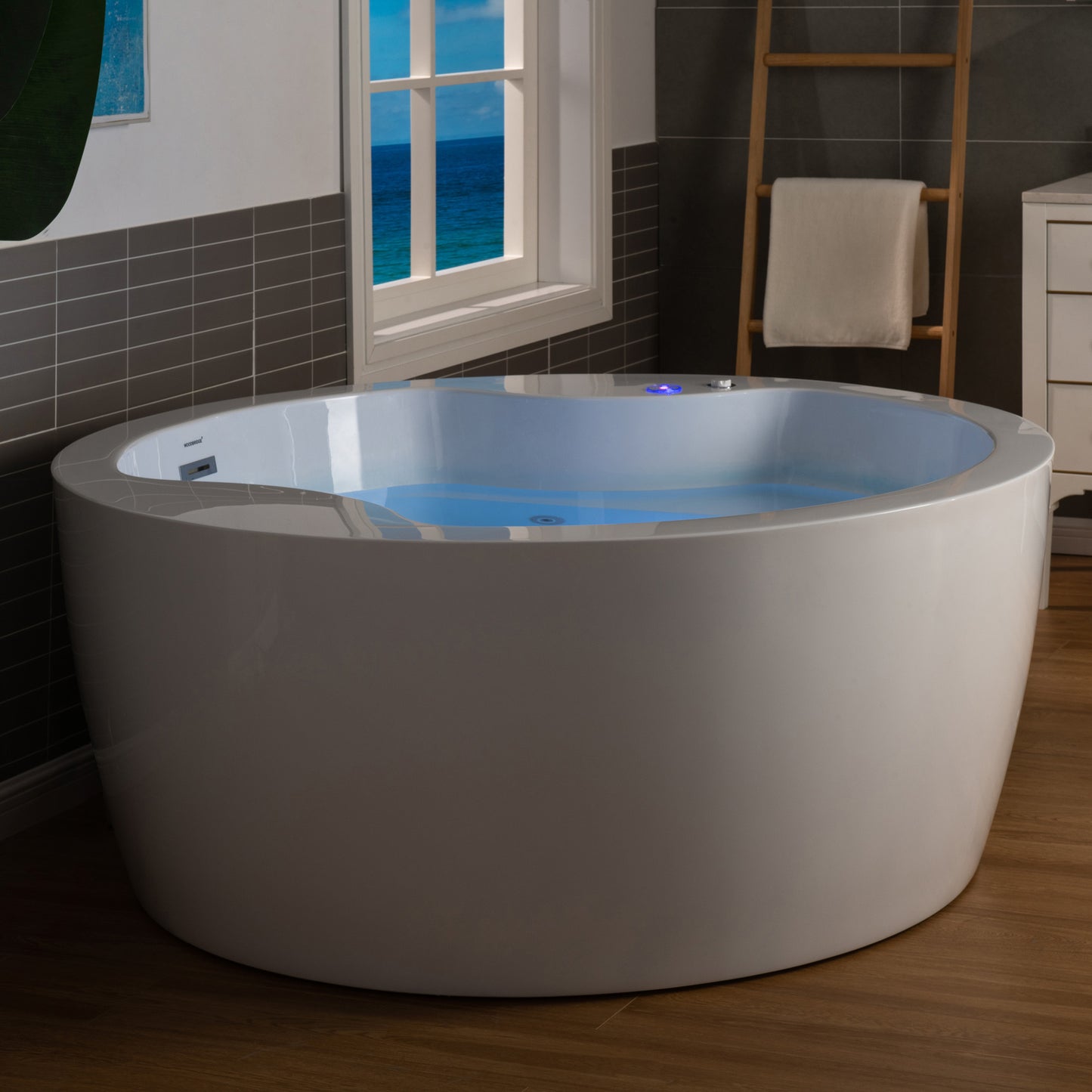 Woodbridge BJ061 59" Circular Heated Freestanding Spa bathtub with Integrated Seats