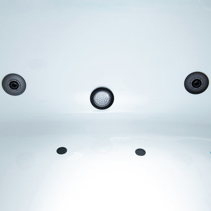WOODBRIDGE BM100+F0051MB | 59" Whirlpool and Air Heated Bathtub with Matte Black Faucet Trim