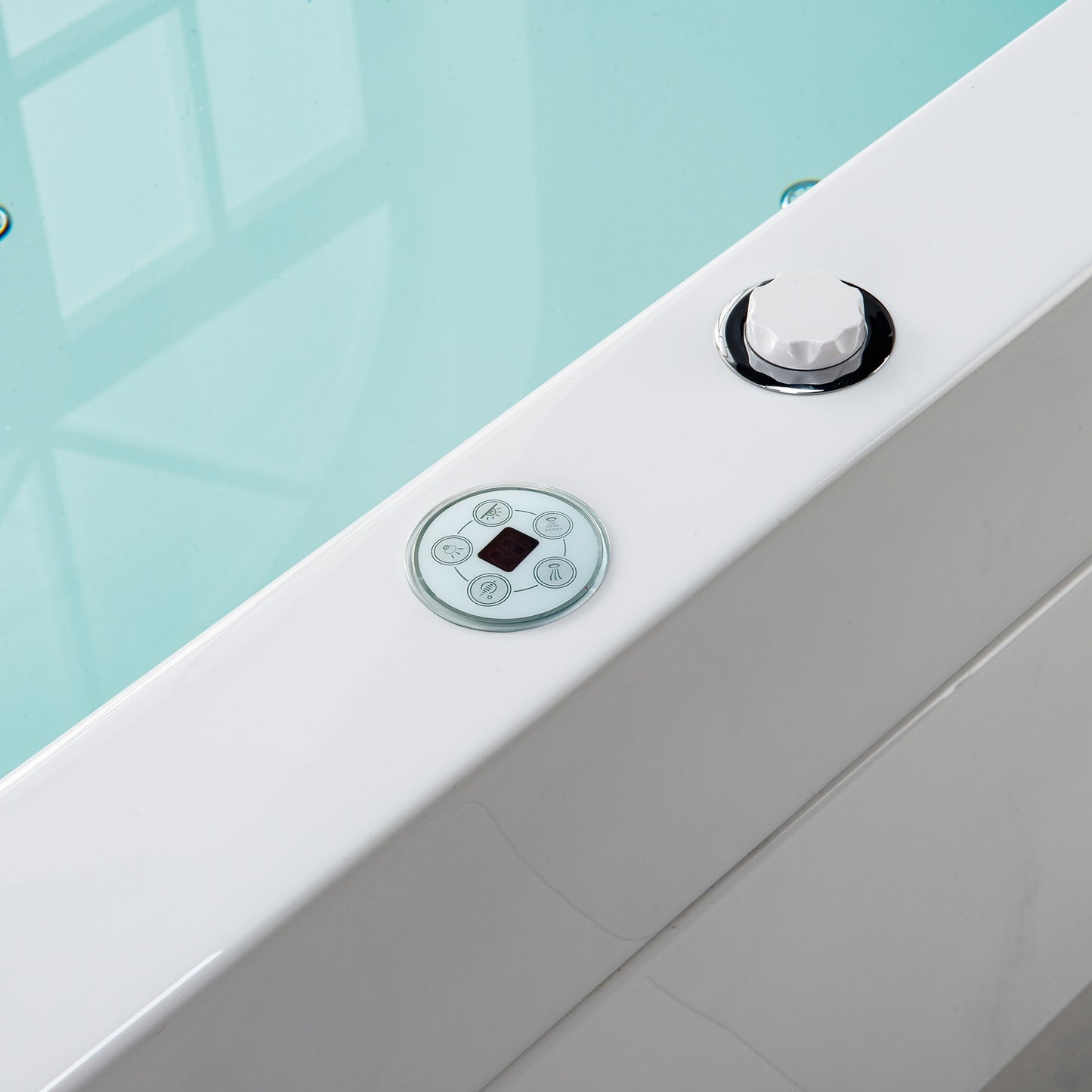 WOODBRIDGE BTS0091 | 70"x47" Wide Freestanding Hydrotherapy Tub | Dual Massage & Heated