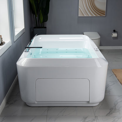 WOODBRIDGE BTS0091 | 70"x47" Wide Freestanding Hydrotherapy Tub | Dual Massage & Heated